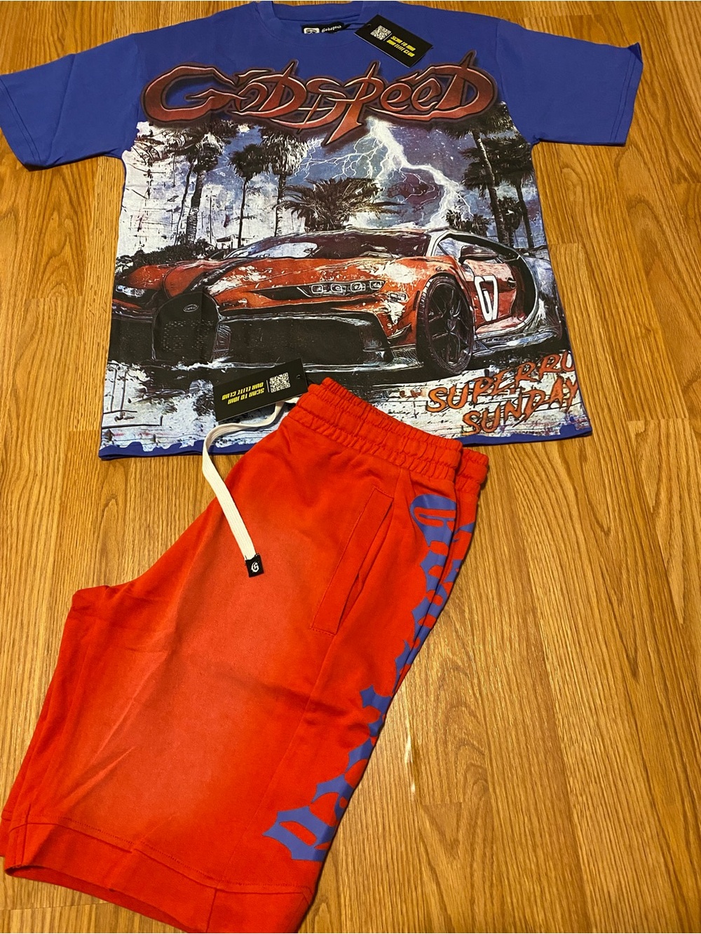 Men Godspeed Graphic Lightning RaceCar Set
